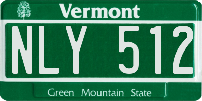 VT license plate NLY512