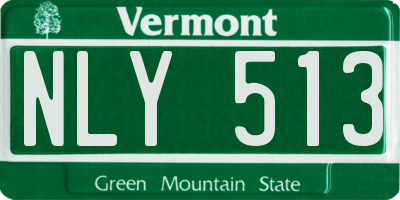 VT license plate NLY513