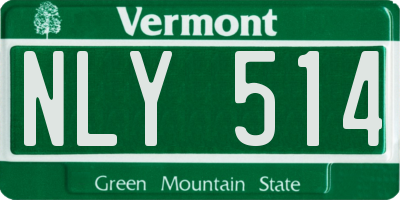 VT license plate NLY514