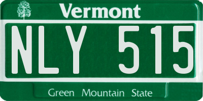 VT license plate NLY515
