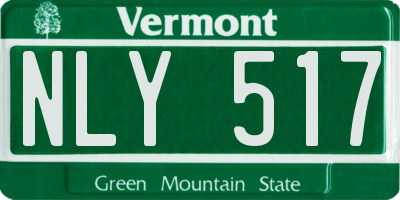 VT license plate NLY517
