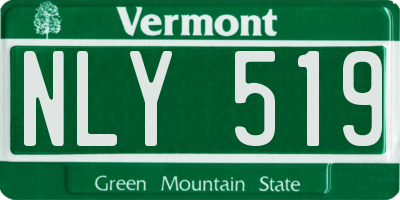 VT license plate NLY519