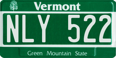 VT license plate NLY522