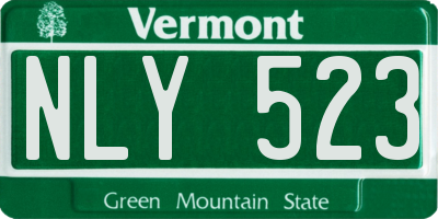 VT license plate NLY523