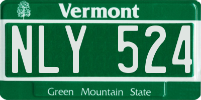 VT license plate NLY524