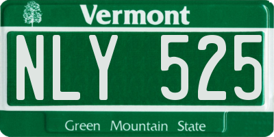 VT license plate NLY525