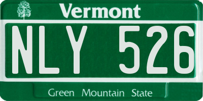 VT license plate NLY526