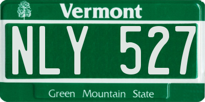 VT license plate NLY527