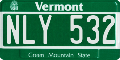 VT license plate NLY532