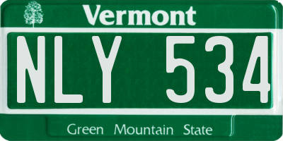 VT license plate NLY534