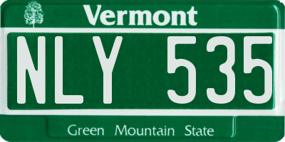 VT license plate NLY535