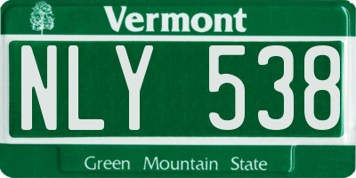 VT license plate NLY538