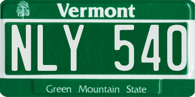VT license plate NLY540