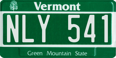 VT license plate NLY541