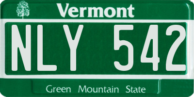 VT license plate NLY542