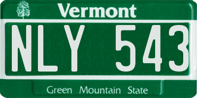VT license plate NLY543