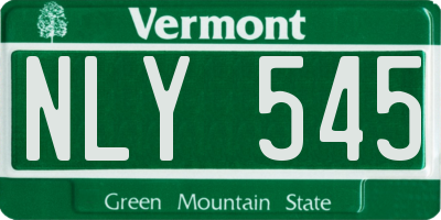 VT license plate NLY545