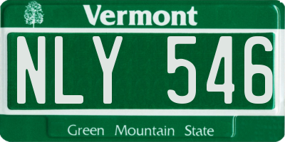 VT license plate NLY546