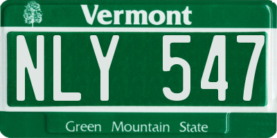 VT license plate NLY547