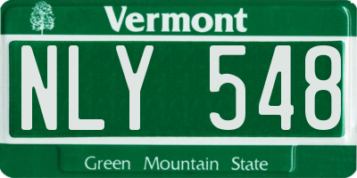 VT license plate NLY548