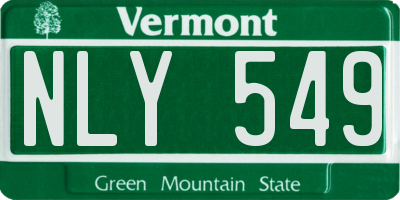 VT license plate NLY549