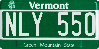 VT license plate NLY550