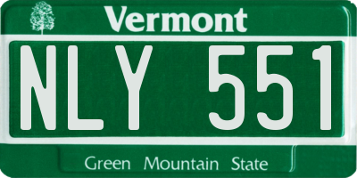 VT license plate NLY551