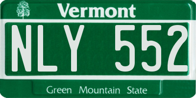 VT license plate NLY552