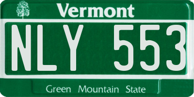 VT license plate NLY553