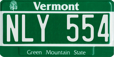 VT license plate NLY554