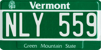 VT license plate NLY559