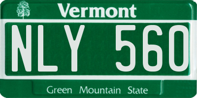 VT license plate NLY560