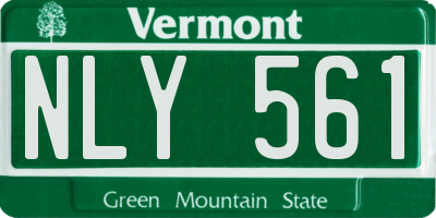 VT license plate NLY561