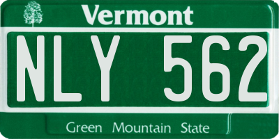 VT license plate NLY562