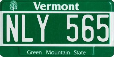 VT license plate NLY565
