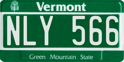 VT license plate NLY566