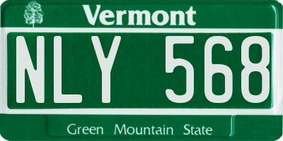 VT license plate NLY568