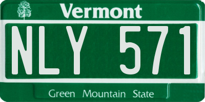 VT license plate NLY571