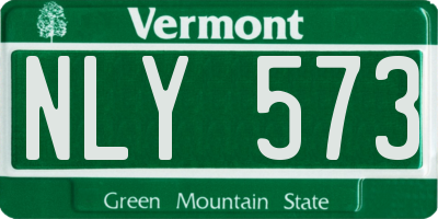 VT license plate NLY573