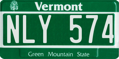 VT license plate NLY574