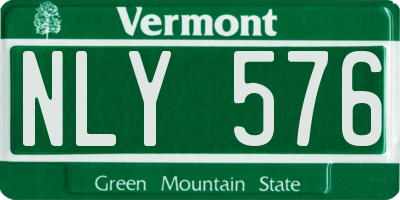 VT license plate NLY576