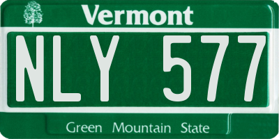 VT license plate NLY577