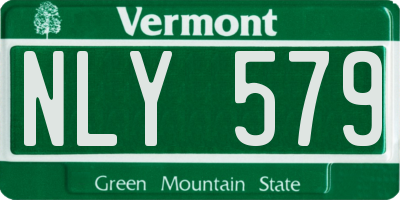 VT license plate NLY579