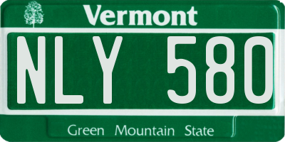 VT license plate NLY580