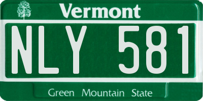VT license plate NLY581