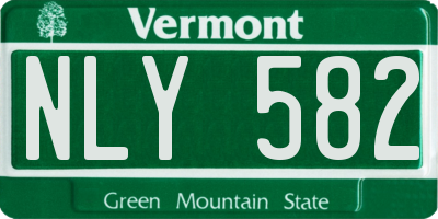 VT license plate NLY582