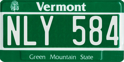 VT license plate NLY584