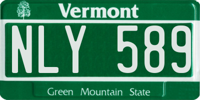 VT license plate NLY589