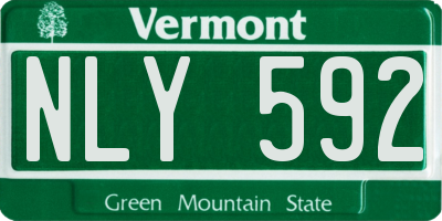 VT license plate NLY592