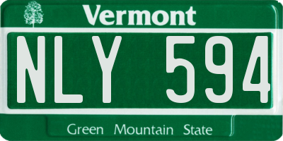 VT license plate NLY594